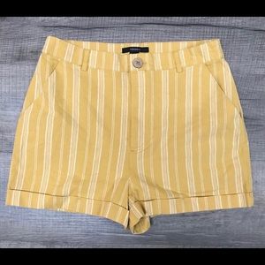 yellow and white shorts